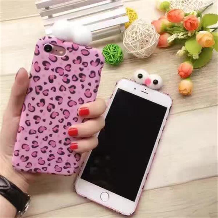 韩国 粉红豹iphone7 plus创意手工全包苹果六6s手机壳4.7全包防摔