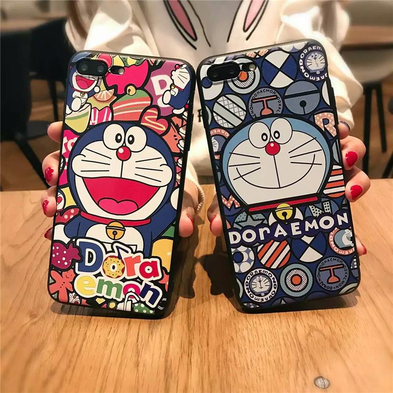 卡通哆啦A梦苹果7手机壳叮当猫浮雕Phone6保护套情侣6plus全包壳