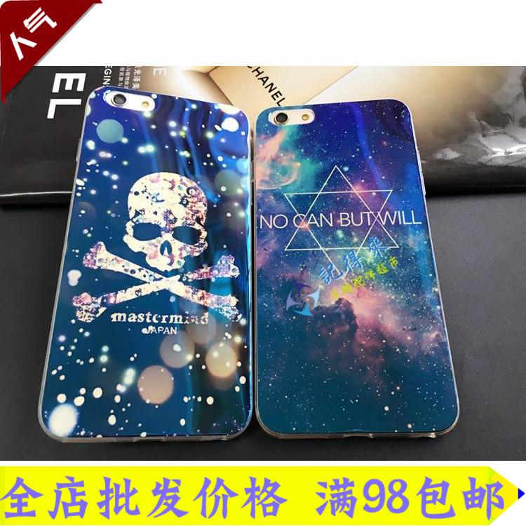 苹果7/6s蓝光手机壳iPhone6plus硅胶保护套蓝光电镀镜面防摔软壳