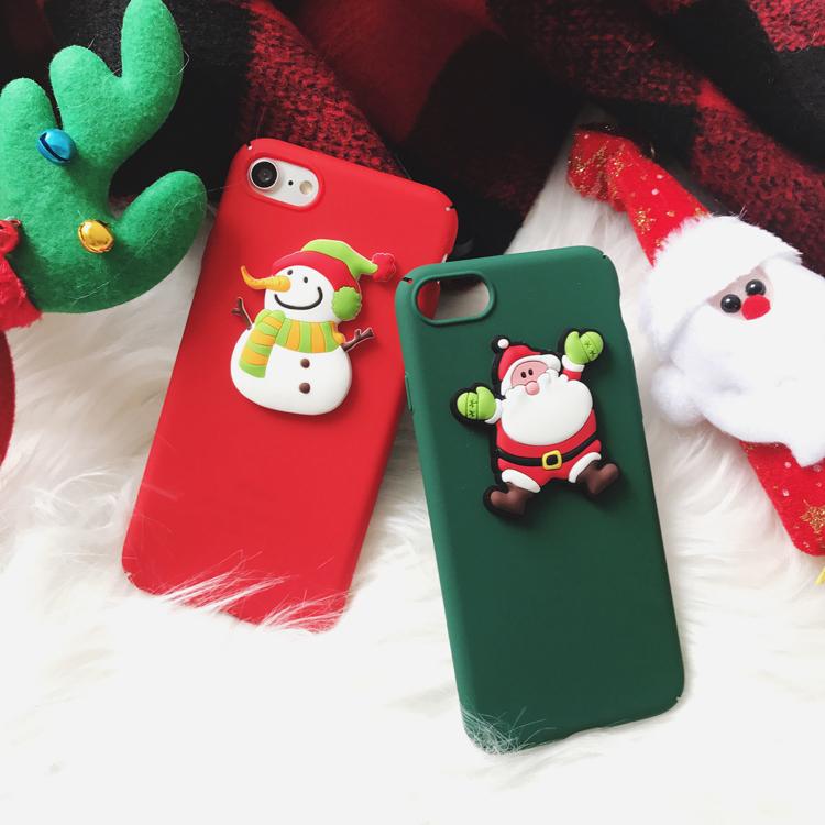 圣诞老人雪人iphone7plus手机壳苹果6/6s PLUS全包硬壳保护套