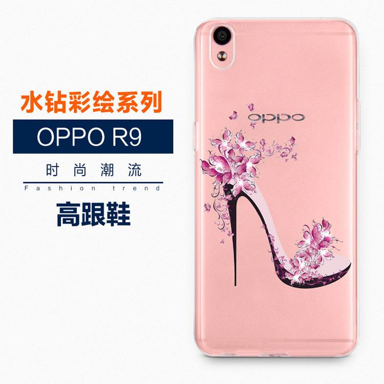 手机壳OPPO R9 plus女款水钻创意个性卡通全包边2016新品包邮