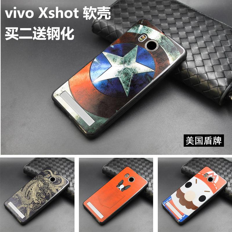 vivoxshot彩绘硅胶步步高xshot全包黑边手机软壳vivox710L保护壳